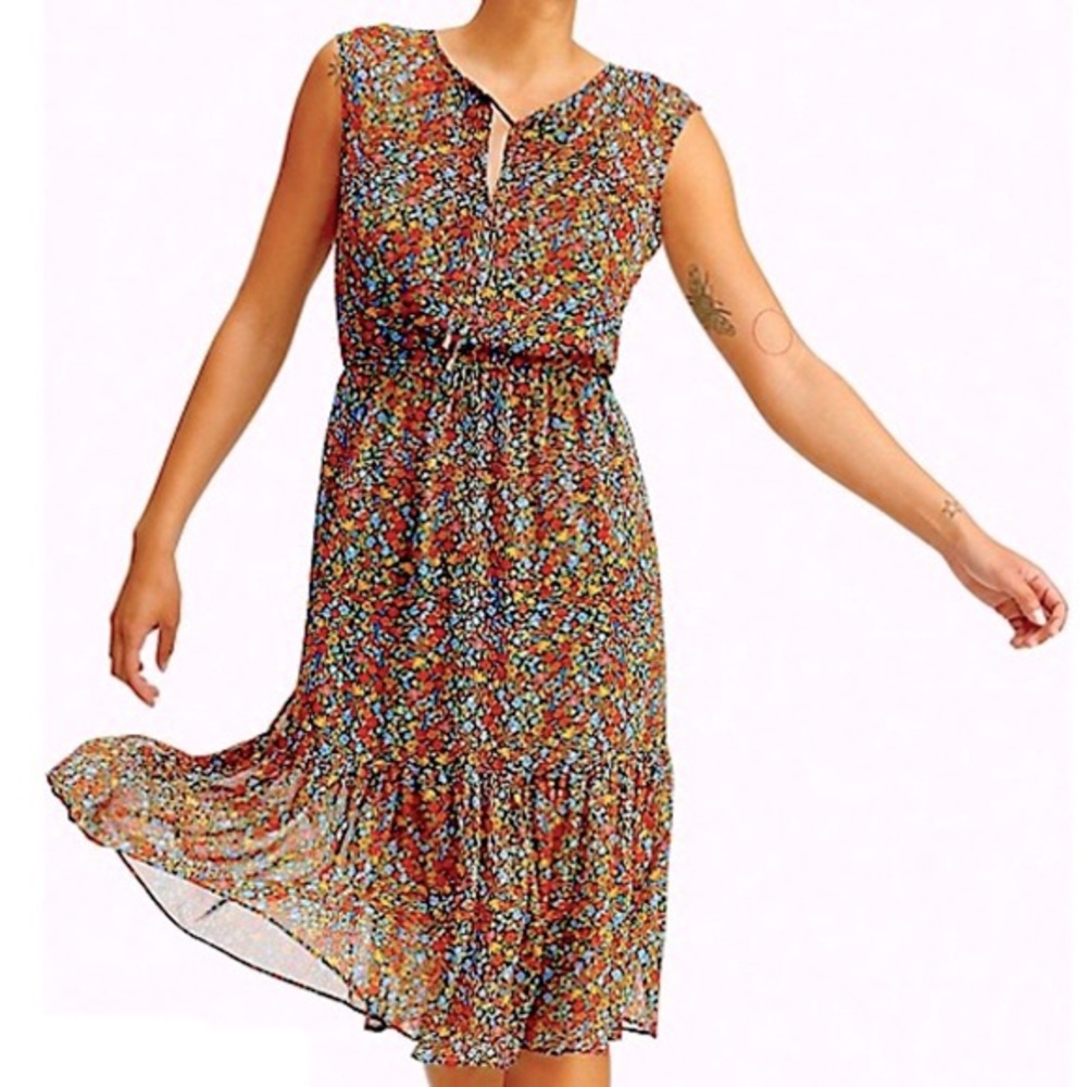Tommy Hilfiger Floral Sleeveless Midi Dress, Size 8, Great Condition
